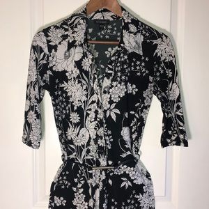 Bebe floral black and white dress